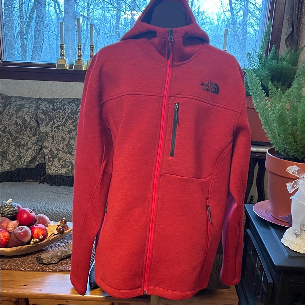 The North Face Men’s Red Hooded Fleece Jacket - Full Zip